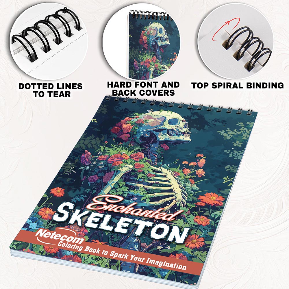 Netecom Enchanted Skeleton Coloring Pages for Adults