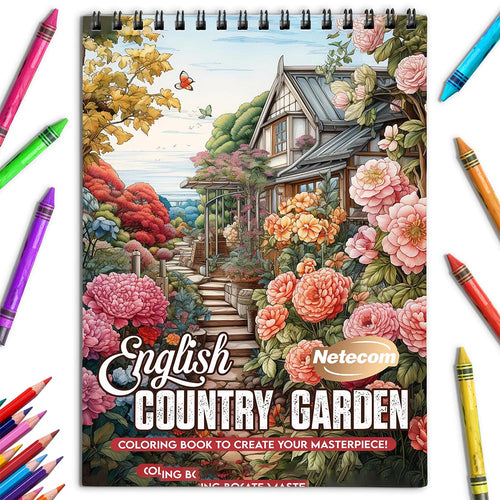 Netecom English Country Garden Coloring Book for Adults