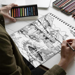 Netecom English Country Garden Spiral Bound Coloring Book for Adults