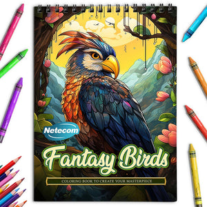 Netecom Fantasy Birds Coloring Book for Adults