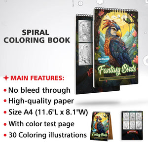 Netecom Fantasy Birds Coloring Sheets for Adults