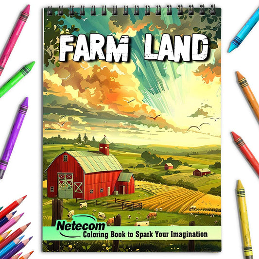 Netecom Farm Land Coloring Book for Adults