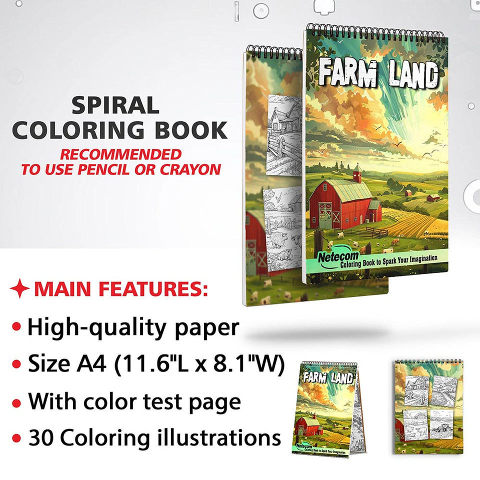 Netecom Farm Land Coloring Sheets for Adults