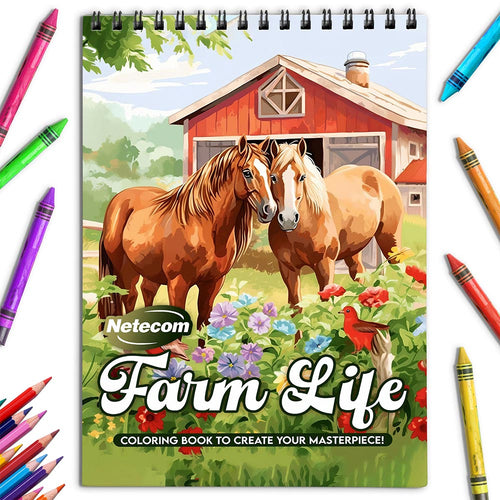 Netecom Farm Life Coloring Book for Adults