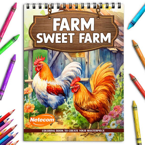 Netecom Farm Sweet Farm Coloring Book for Adults