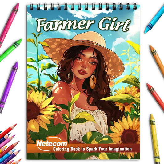 Netecom Farmer Girl Coloring Book for Adults