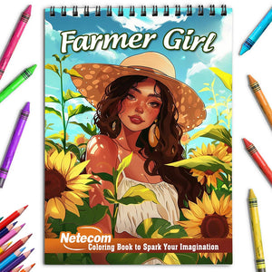 Netecom Farmer Girl Coloring Book for Adults
