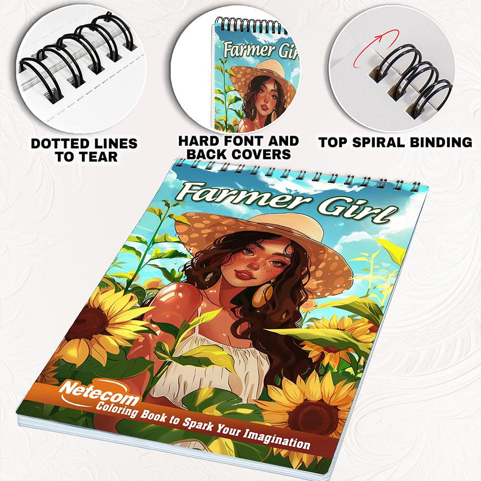 Netecom Farmer Girl Coloring Pages for Adults
