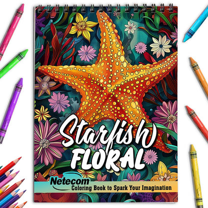 Netecom Floral Starfish Coloring Book for Adults
