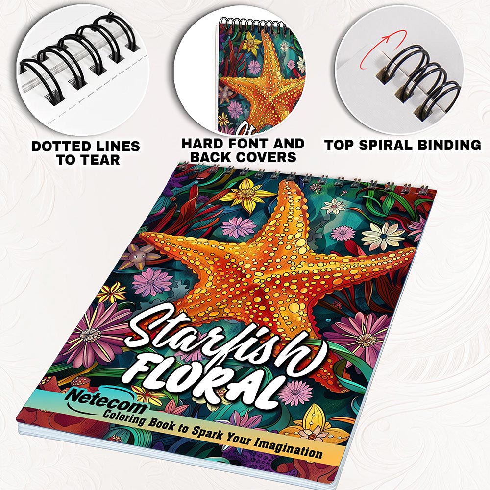 Netecom Floral Starfish Coloring Pages for Adults
