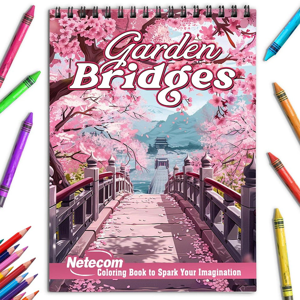 Netecom Garden Bridges Coloring Book for Adults