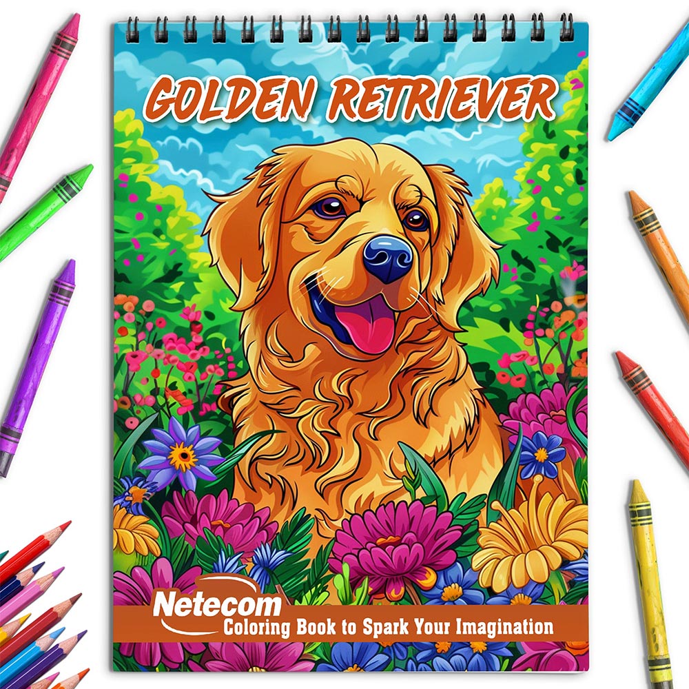 Netecom Golden Retriever Coloring Book for Adults