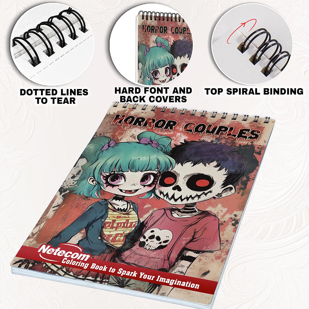 Netecom Horror Couples Coloring Pages for Adults