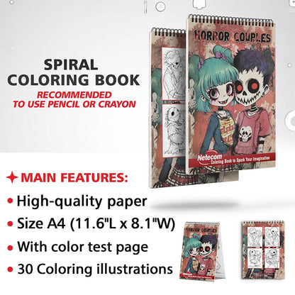 Netecom Horror Couples Coloring Sheets for Adults