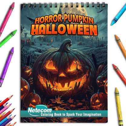 Netecom Horror Pumpkin Halloween Coloring Book for Adults