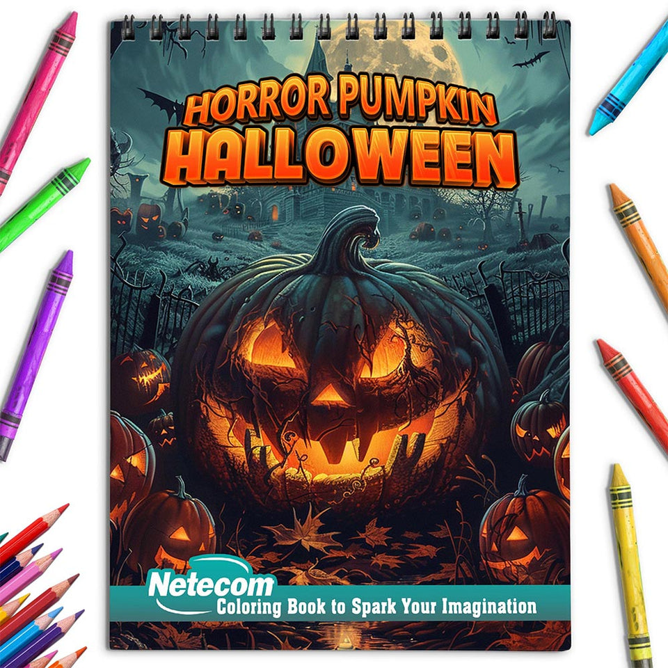 Netecom Horror Pumpkin Halloween Coloring Book for Adults