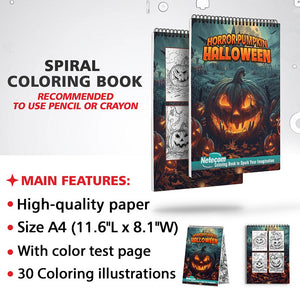 Netecom Horror Pumpkin Halloween Coloring Sheets for Adults