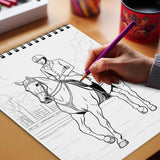 Netecom Horse Riding Coloring Book  Spiral Bound for Adults