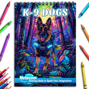 Netecom K-9 Dogs Coloring Book for Adults