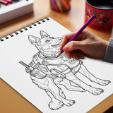 Netecom K-9 Dogs Coloring Book Spiral Bound for Adults