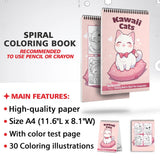 Netecom Kawaii Cats Coloring Sheets for Adults