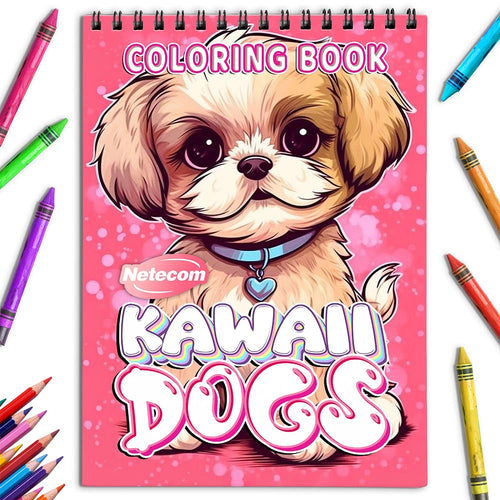 Netecom Kawaii Dogs Coloring Book for Adults