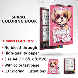 Netecom Kawaii Dogs Coloring Sheets for Adults