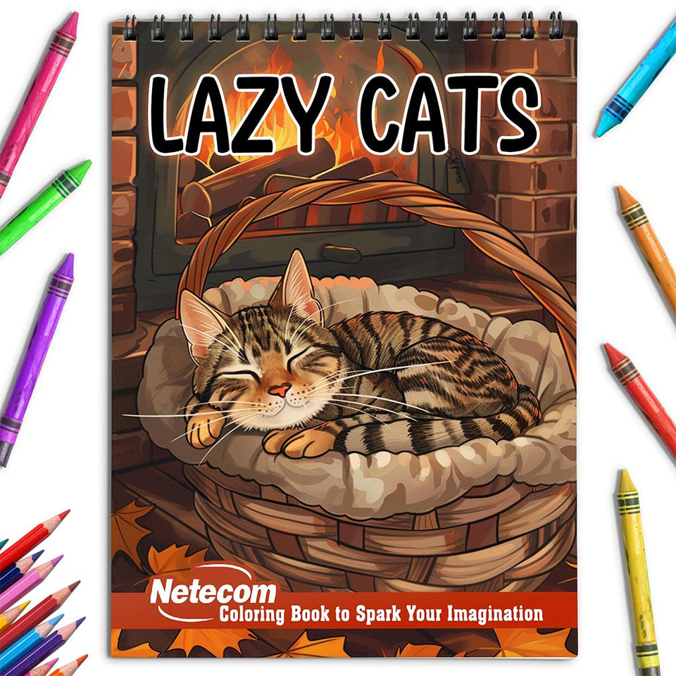 Netecom Lazy Cats Coloring Book for Adults