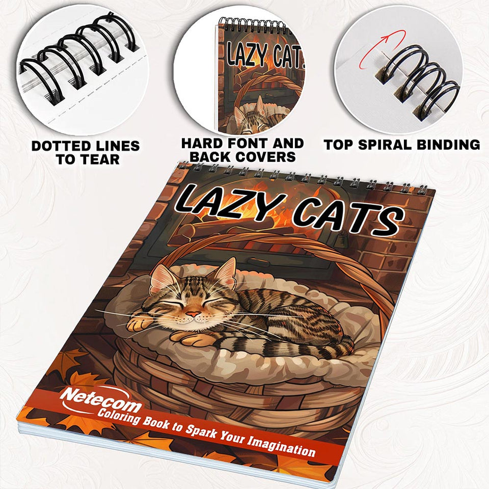 Netecom Lazy Cats Coloring Pages for Adults