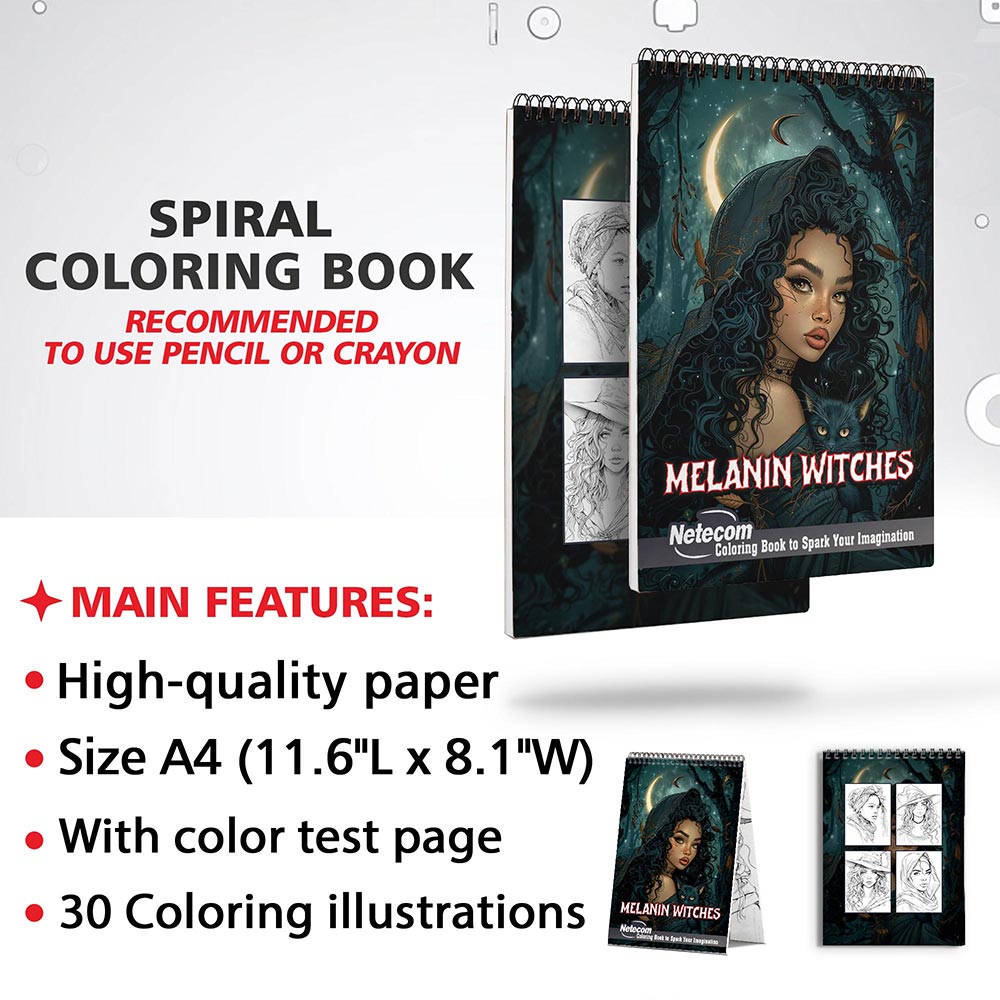 Netecom Melanin Witches Coloring Sheets for Adults