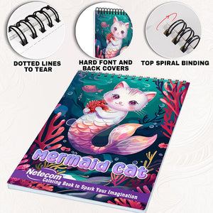 Netecom Mermaid Cat Coloring Pages for Adults