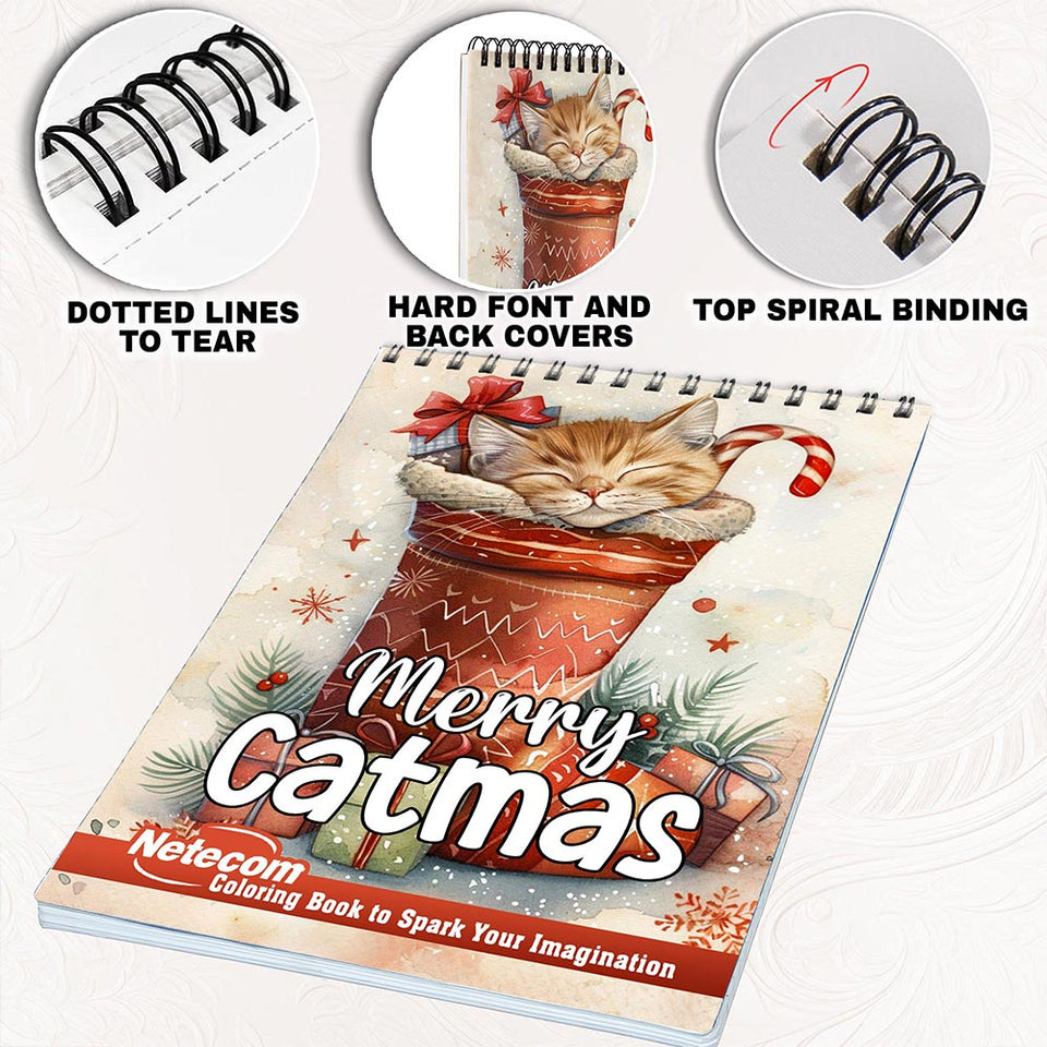 Netecom Merry Catmas Coloring Pages for Adults