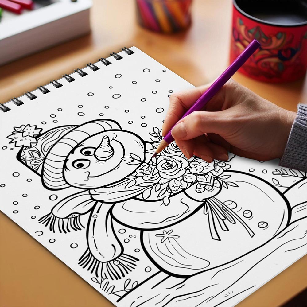 Netecom Merry Catmas Coloring Book Spiral Bound for Adults