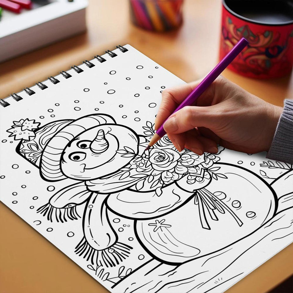 Netecom Merry Catmas Coloring Book Spiral Bound for Adults