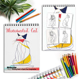 Netecom Minimalist Cat Spiral Coloring Book for Adults