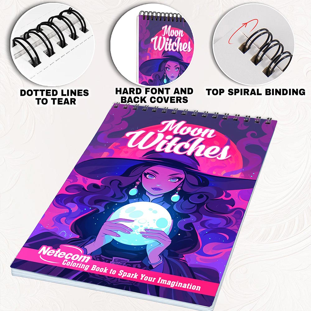 Netecom Moon Witches Coloring Pages for Adults