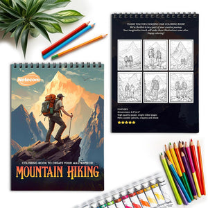 Netecom Mountain Hiking Spiral Coloring Book for Adults