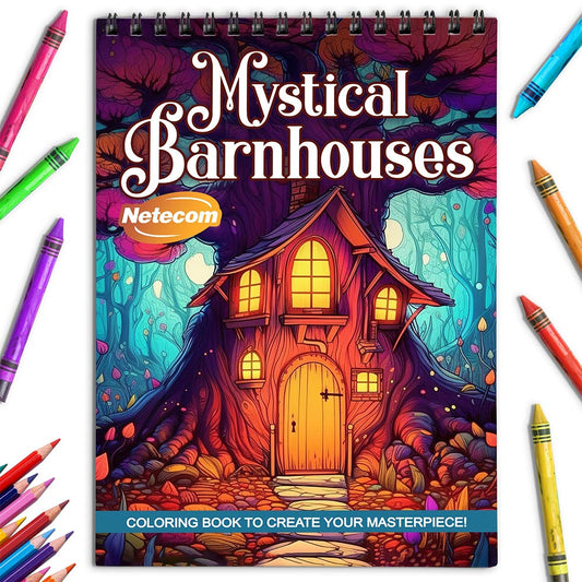 Netecom Mystical Barn houses Coloring Book for Adults