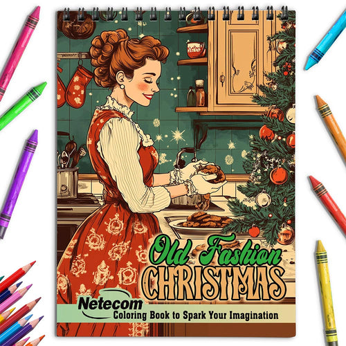 Netecom Old Fashion Christmas Coloring Book for Adult