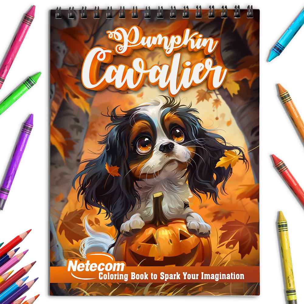 Netecom Pumpkin Cavalier Coloring Book for Adults