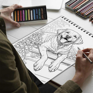 Netecom Retriever Breeds Spiral Bound Coloring Book for Adults