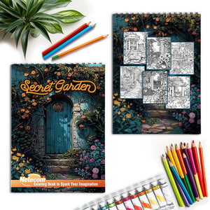 Netecom Secret Garden Spiral Coloring Book for Adults