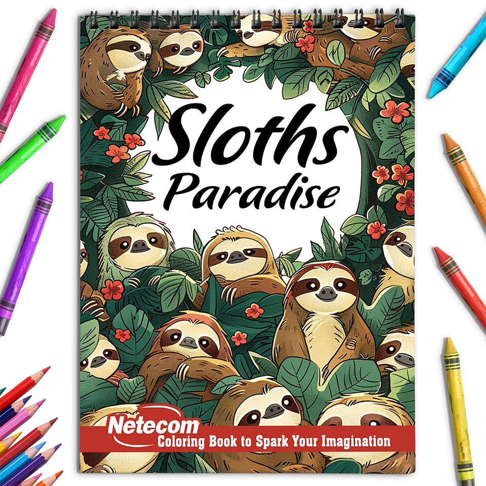 Netecom Sloth Paradise Coloring Book for Adults