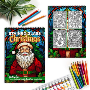 Netecom Stained Glass Spiral Coloring Book for Adults