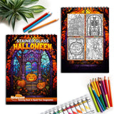 Netecom Stained Glass Halloween Spiral Coloring Book for Adults