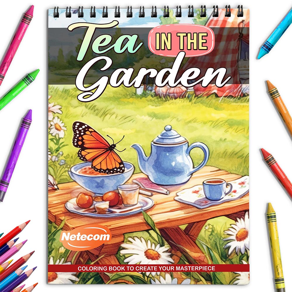 Netecom Tea in the Garden Coloring Book for Adults