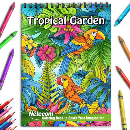 Netecom Tropical Garden Coloring Book for Adults