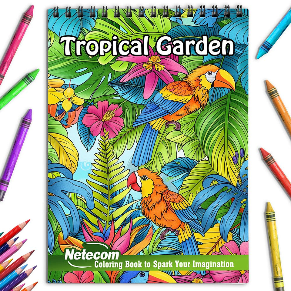 Netecom Tropical Garden Coloring Book for Adults