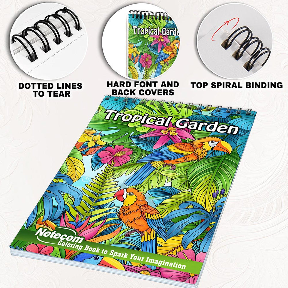 Netecom Tropical Garden Coloring Pages for Adults