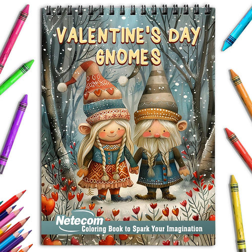 Netecom Valentine's Day Gnomes Coloring Book for Adults